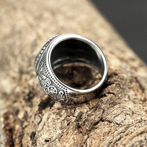 European American Jewelry <b>Titanium</b> Steel <b>Ring</b> Nordic Viking Compass Hip Hop Style Men's Fashion <b>Ring</b> Gift Round Geometric Design - Product Image 3
