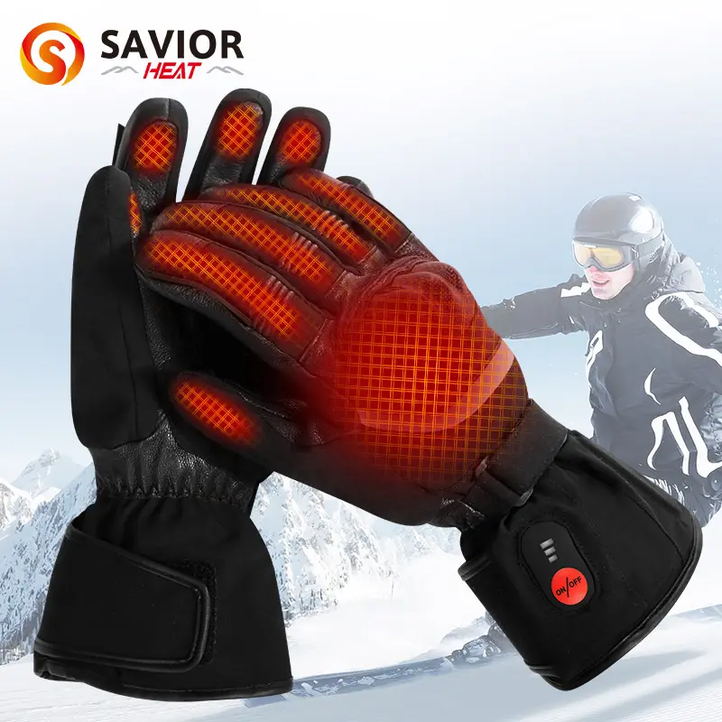 SAVIOR Winter Customized Hard Knuckle Protection Warm Thick Electric Battery Heated Motor Bike Motorcycle Gloves