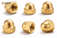 Écrou hexagonal bombé HANSHA Acorn fiable, boulon de fixation DIN1587 en laiton durable, surface lisse, longueur 35 mm pour usage industriel