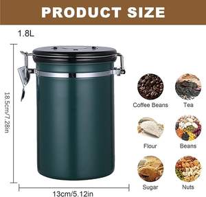 Ensemble de boîtes à thé, café et sucre en acier inoxydable, hermétiques avec valve, vente en gros - Product Image 5