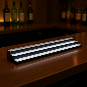 Moderno Estante de Whisky Acrílico de 70 Pulgadas y 3 Niveles con Iluminación LED para Bar en Casa, Juego de Servicio de Bebidas con Capacidad para 52 Botellas - Product Image 2