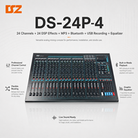 Consola de Mezclas de Audio Profesional DSZ DS-24P-4 de 24 Canales con Entradas XLR/USB - Controlador de DJ y Equipo de Audio
