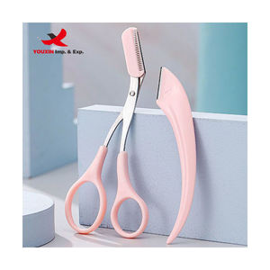 Ciseaux à sourcils à prix réduit pour l'approvisionnement mixte, avec peigne, pour débutants/femmes/filles, rasoir à sourcils en acier inoxydable - Product Image 2