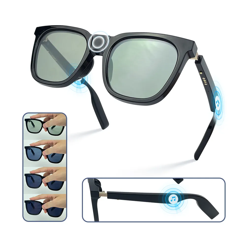 Custom Designer New Invention With Blue Toother Smart Sunglasses Photochromic Sunglasses Electronic Sunglasses