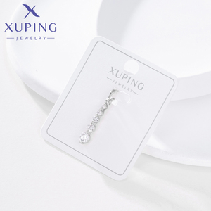 16741 Joyería XUPING, Colgante de Barra Vertical Graduada con 5 Circonitas, Chapado en Oro, para Collar Hecho a Mano, Piezas de Joyería DIY - Product Image 3