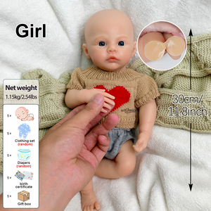 Bambola in Silicone Realistica da 12 Pollici, Neonata con Occhi Aperti, Giocattolo Morbido per Regali Festivi - Product Image 6