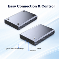 Boîtier SSD M.2 NVMe SATA 2 baies 10 Gbit/s USB-C, station d'accueil pour disque dur, double protocole, clonage hors ligne, sans outil