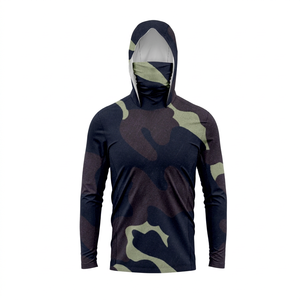 Custom UPF 50+ Fishing UV Hoodie Lightweight Breathable Men's Sun Protection Clothes Fishing Sweatshirt - Product Image 1