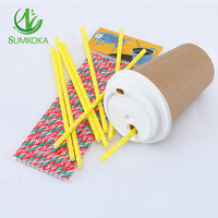 Pailles à boire jetables en papier biodégradable SUMKOKA de 200 mm de longueur (6/8/12 mm) pour Bubble Tea - Sans PFAS