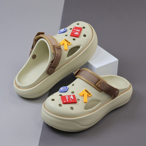 Sandales Crocs pour hommes, semelle épaisse antidérapante en EVA, hauteur de talon 2-3 cm, design assorti DIY, pour usage extérieur - Product Image 4