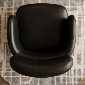 <span class=keywords><strong>Fauteuil</strong></span> d'appoint pivotant en cuir rétro à double appui-tête avec base métallique, <span class=keywords><strong>fauteuil</strong></span> rotatif pour la maison, le bureau, le salon, les loisirs, en <span class=keywords><strong>fourrure</strong></span> - Product Image 4