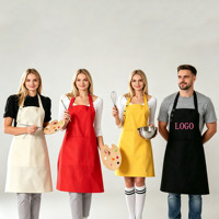 Tablier de travail ajustable avec boutons au niveau du cou, 2 grandes poches, 7 couleurs disponibles pour coiffeur, esthéticienne, pâtisserie, service de restauration