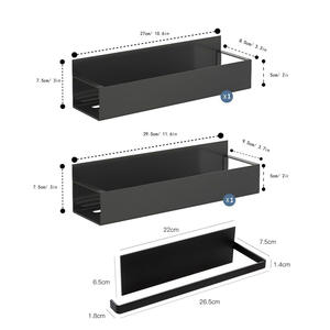 Paquete de 4 estantes magnéticos para especias, organizador de metal para cocina, nevera, pared, armario, con 4 ganchos, venta al por mayor - Product Image 6