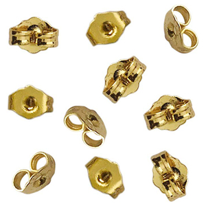 ROXI Boucles d'oreilles en or 14K plaqué or, forme champignon, avec fermoir papillon, bijoux en argent, vente en gros - Product Image 2