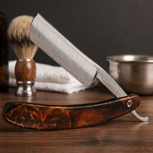 Rasoir droit professionnel ASAP en acier inoxydable avec manche en caoutchouc pour le rasage humide masculin et l'utilisation par les barbiers, lame unique - Product Image 4