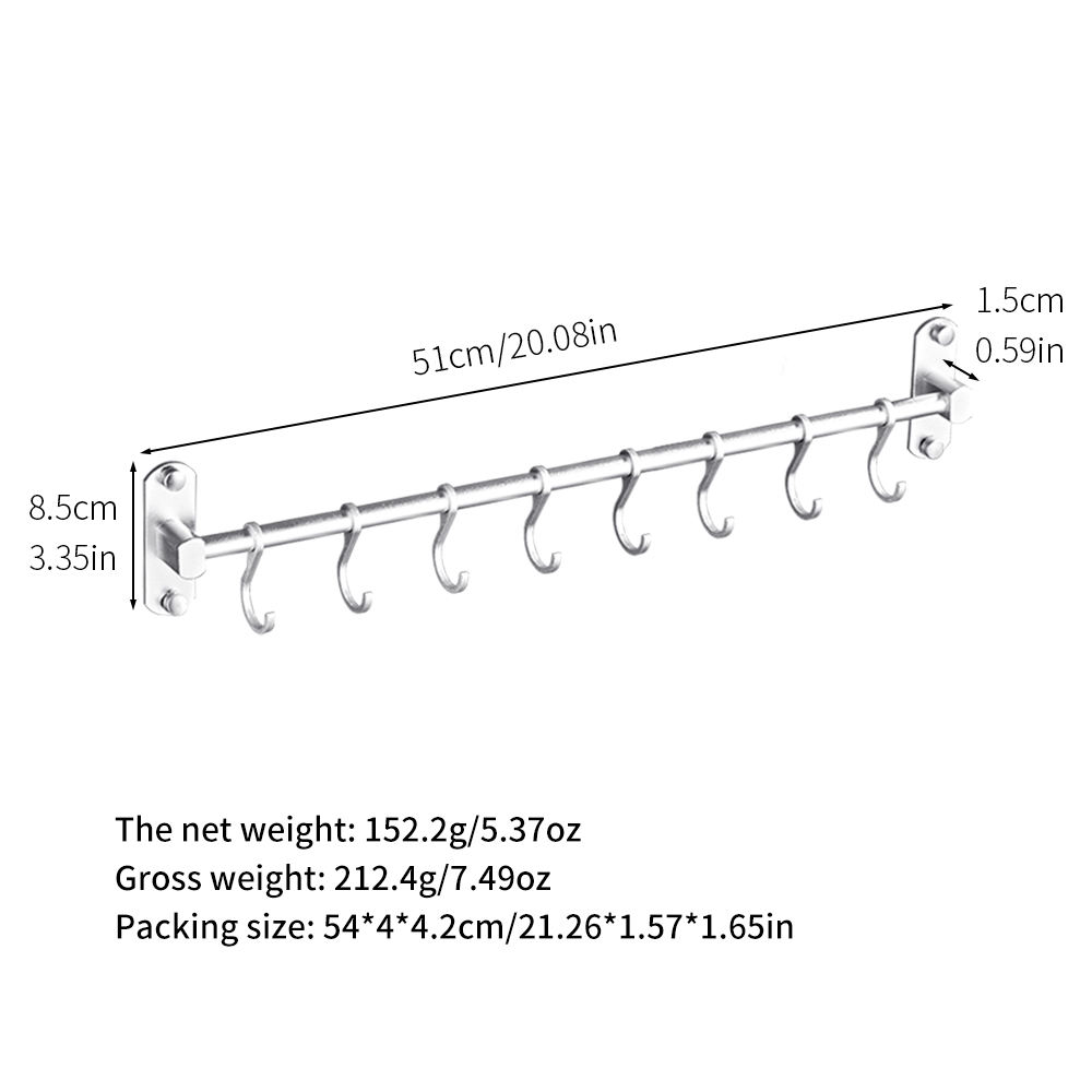 9208 Silver 8 hook 50cm