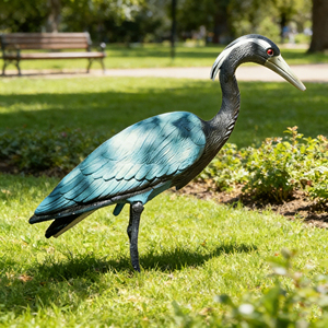 Décoy de héron bleu-gris sur piquet, léger, en résine PE, dissuasif pour oiseaux, pour extérieur, zone humide, étang, jardin, ornement paysager - Product Image 3