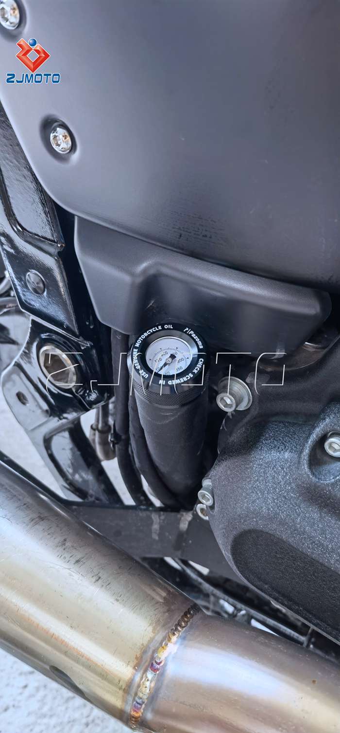 Custom Fit Oil Dipstick Temperature Gauge For Harley Softail Street Bob FXBB 2018-2022 – Aluminum Black/White