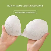 Sujetadores de encaje para mujer, con relleno, sin aros, sin tirantes, para vestido de novia, con efecto push-up, para bustos pequeños y grandes, invisibles, para verano, con cubrepezones