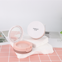 Offre Spéciale – Boîtier Compact Double Couche en Plastique Rond Personnalisable pour Poudre de Teint et Fard à Joues – Petit Format Portable et Adorable