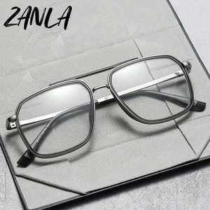 Marco de anteojos de goma dorada Marco de anteojos de doble haz de moda para hombres y mujeres Nuevo Marco de prescripción óptica de luz azul - Product Image 2