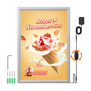 Marco de Aluminio con Iluminación LED para Publicidad, Caja de Luz Rectangular para Montaje en Pared, Pantalla Regulable para Pósteres de Películas, para Teatro, Oficina, Cine - Product Image 1