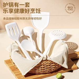 ชุดอุปกรณ์ครัวซิลิโคน 5 ชิ้น ทนความร้อน เกรดอาหาร ไม่ติดกระทะ สำหรับผัด ต้ม ตักซุป ตะแกรงกรอง - Product Image 4