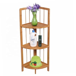 Accesorios de Cocina de Bambú 100% Naturales y Económicos, Estante Esquinero de Bambú de 3 Niveles, Organizador de Almacenamiento de Madera para Baño y Hogar - Product Image 1