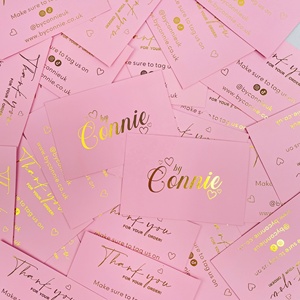 300gsm Coated Paper Art Paper Customized Logo Design Gold <strong>Silver</strong> Foil Full Color <strong>Printing</strong> Thank You Business Cards - Product Image 2