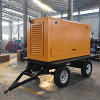 Générateur diesel silencieux 25 kW 30 kW 40 kVA 45 kVA sur remorque, ATS, démarrage automatique, télécommande, AVR, triphasé, pour alimentation de secours et travaux sur site