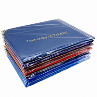 Protège-diplôme en cuir PU vierge format A4 avec logo personnalisé, impression or ou argent, porte-certificat A5 pour l'école