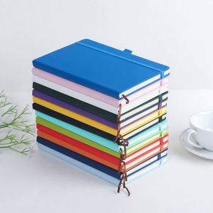 Colorful A5/A6 Hardcover Business Notebook PU Cover Thread Sewing Binding Organizer/Planner Student Diary Strap Office 80 <b>Sheets</b> - Product Image 1