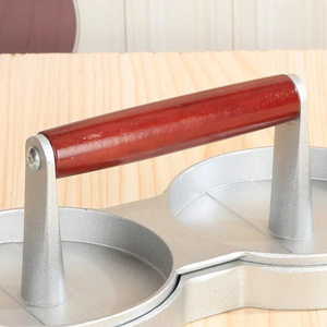 Presse à hamburgers en métal antiadhésive pour la cuisine avec poignée en bois, presse à galettes de hamburgers, antiadhésive et facile à nettoyer, pour faire des hamburgers - Product Image 4