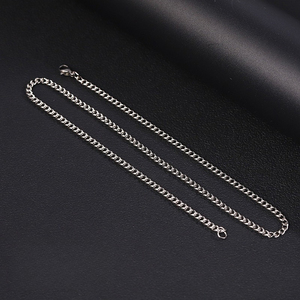 Kalung Rantai Curb Baja Tahan Karat Poles Halus Gaya Eropa Hip Hop <span class=keywords><strong>Retro</strong></span> Pria Serbaguna untuk Sweater dan Kalung Tulang Selangka - Product Image 5
