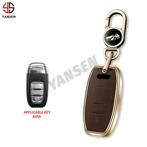 Legering Lederen Auto Smart Remote Sleutel Case Cover Houder Houder Fob Tas Voor Audi A5 A6 A8 D3 D4 D5 4H A4l A6l Q5 A3 A4 Accessoires