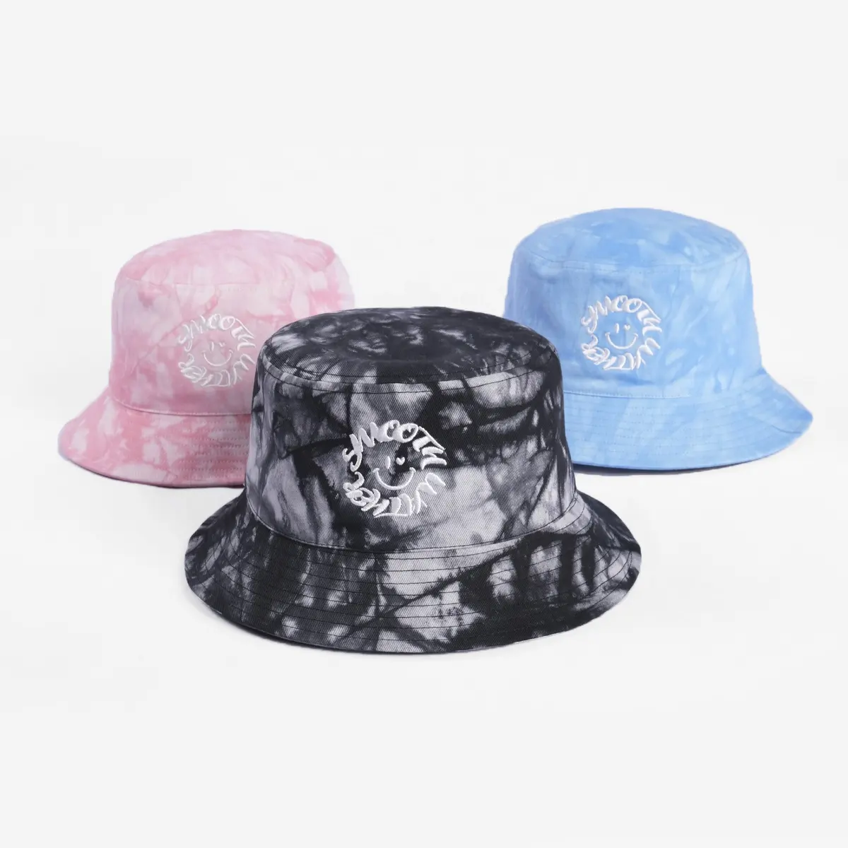 Chapeaux de pêche en vrac, pour adultes, Logo personnalisé, cravate, motif imprimé, seau, de pêcheur, collection été