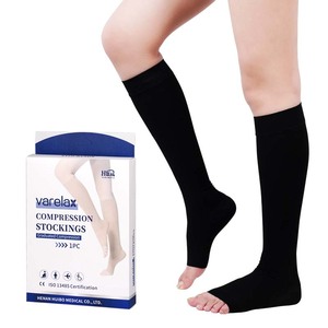 Nouvelles chaussettes de compression pour femmes, en nylon et élasthanne respirant, à épaisseur standard, longueur genou - Product Image 4
