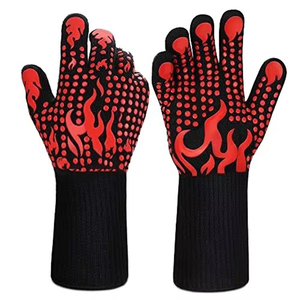 Gants de barbecue en aramide résistants aux hautes températures, gants de cuisson au micro-ondes, gants résistants à la chaleur extrême, gants de cheminée, gants de barbecue en silicone - Product Image 1