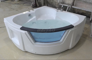 Bañera de Hidromasaje de Esquina con Burbujas Tipo Jacuzzi y Bañera de Hidromasaje para 2 Personas para Baño Interior o Spa Exterior - Product Image 6