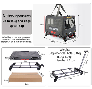 Có thể gập lại vật nuôi tàu sân bay cho mèo và chó có thể tháo rời bánh xe, cho vừa và nhỏ giống, tuyệt vời cho du lịch - Product Image 5