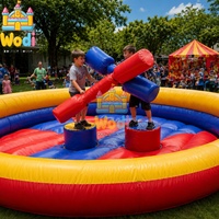 Hacha Inflable 3D de PVC de Grado Comercial WODI de 0.55mm, 4 Juegos de Lanzamiento para Niños y Adultos, Grado de Alquiler Resistente WODI