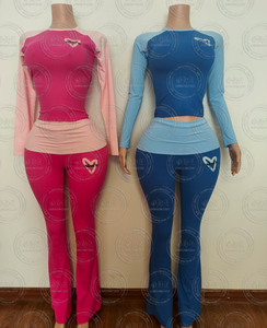 Ensemble Décontracté Skinny 2 Pièces Femme Automne 2025 avec Haut Manches Longues, Pantalon Évasé Taille Pliée et Bandeau, Personnalisable avec Logo - Product Image 6