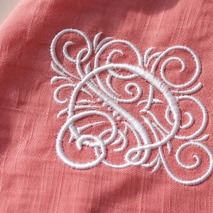 Serviettes en lin brodées à volants carrés vintage, sets de table en coton pour la décoration de table de mariage - Product Image 3