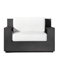 Chaise longue d'extérieur de luxe en aluminium avec coussin imperméable, fauteuil de patio moderne pour piscine, villa, complexe hôtelier