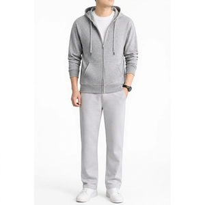 Sweat à capuche unisexe délavé respirant avec fermeture éclair, coupe classique, en molleton bouclette de polyester anti-boulochage, couleur unie - Product Image 1