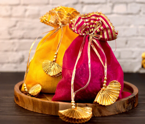 Organza Gota Patti Potli <b>Bag</b> Indian Wedding Favor Return <b>Gift</b> <b>Bags</b> Dry Fruit Candy Drawstring Pouches Christmas Chinese New Year - Product Image 1