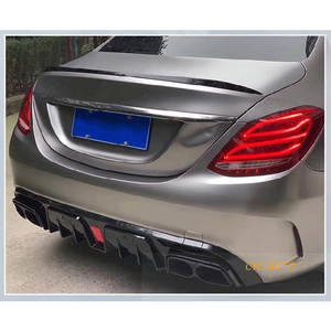 Difusor trasero clase C W205 para Mercedes Benz W205 C300 C250 <span class=keywords><strong>C220</strong></span> difusor de parachoques trasero labio <span class=keywords><strong>2014</strong></span> 2016 2019 - Product Image 3