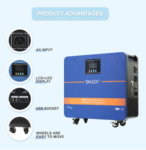 เครื่องกำเนิดไฟฟ้าฉุกเฉิน SNADI 2000W คลื่นไซน์บริสุทธิ์ 1200W  สถานีพลังงานแสงอาทิตย์แบบพกพา 2Kw สำหรับบ้านและแคมป์ปิ้ง  สถานีแบตเตอรี่สำรอง 2560Wh - Product Image 1