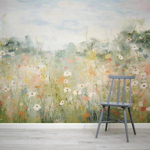 Handgemalte Aquarell-Blumen-Wandtapete Wildblumenwiese Selbstklebende Wandverkleidung für Moderne Wohnzimmer-Dekoration - Product Image 2