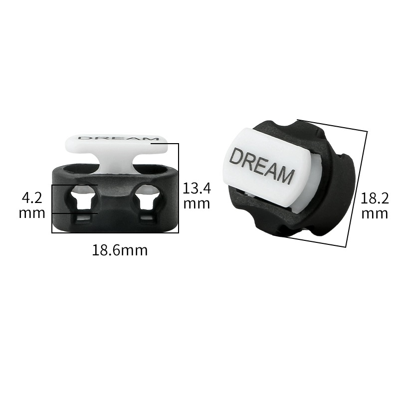 Hot Sale Free Sample Plastic Cord Stopper Ball Shape Black Plastic Hat Cord Lock Spring Rope Lock Hook Buckle Stopper